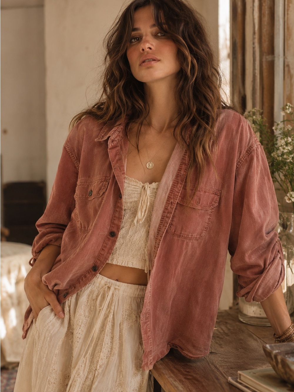 RedHead Oversized Tan Utility Shirt Jacket
